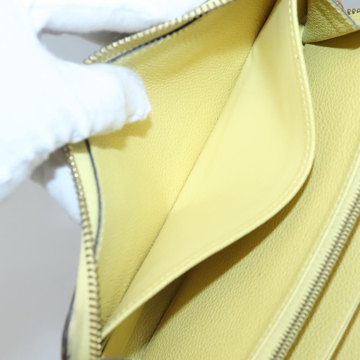 LOUIS VUITTON Monogram Empreinte Zippy Wallet Citrin M60572 LV Auth fm4645