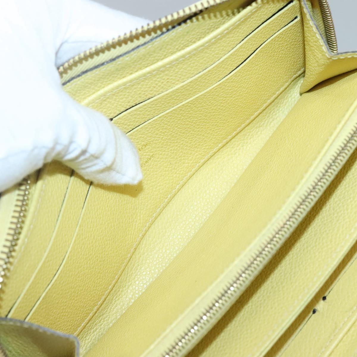 LOUIS VUITTON Monogram Empreinte Zippy Wallet Citrin M60572 LV Auth fm4645