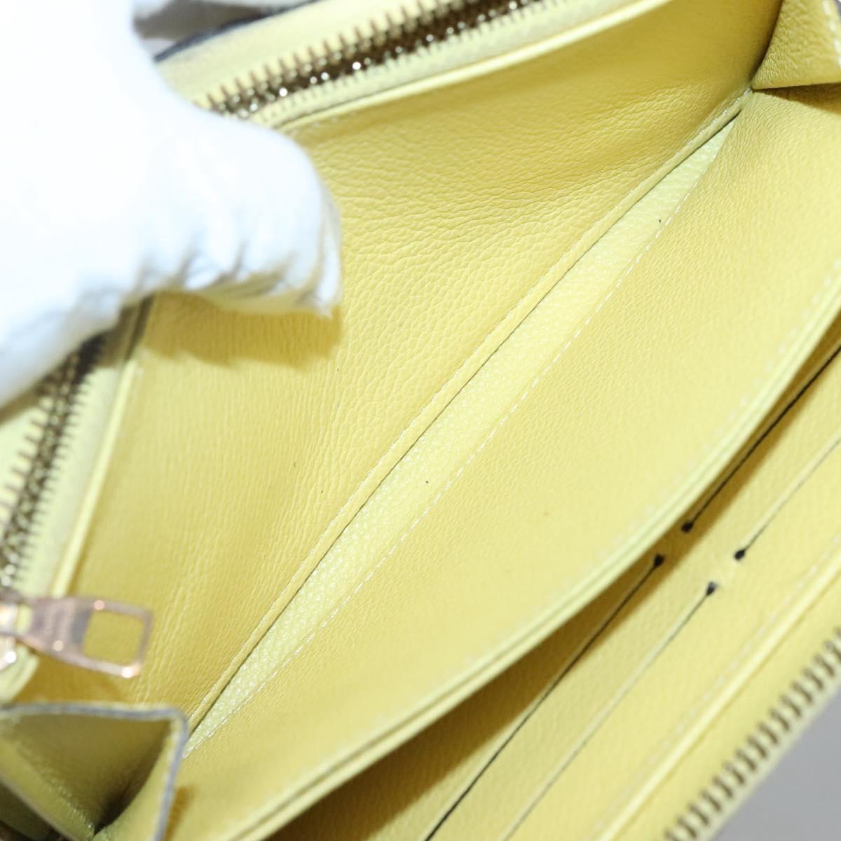 LOUIS VUITTON Monogram Empreinte Zippy Wallet Citrin M60572 LV Auth fm4645