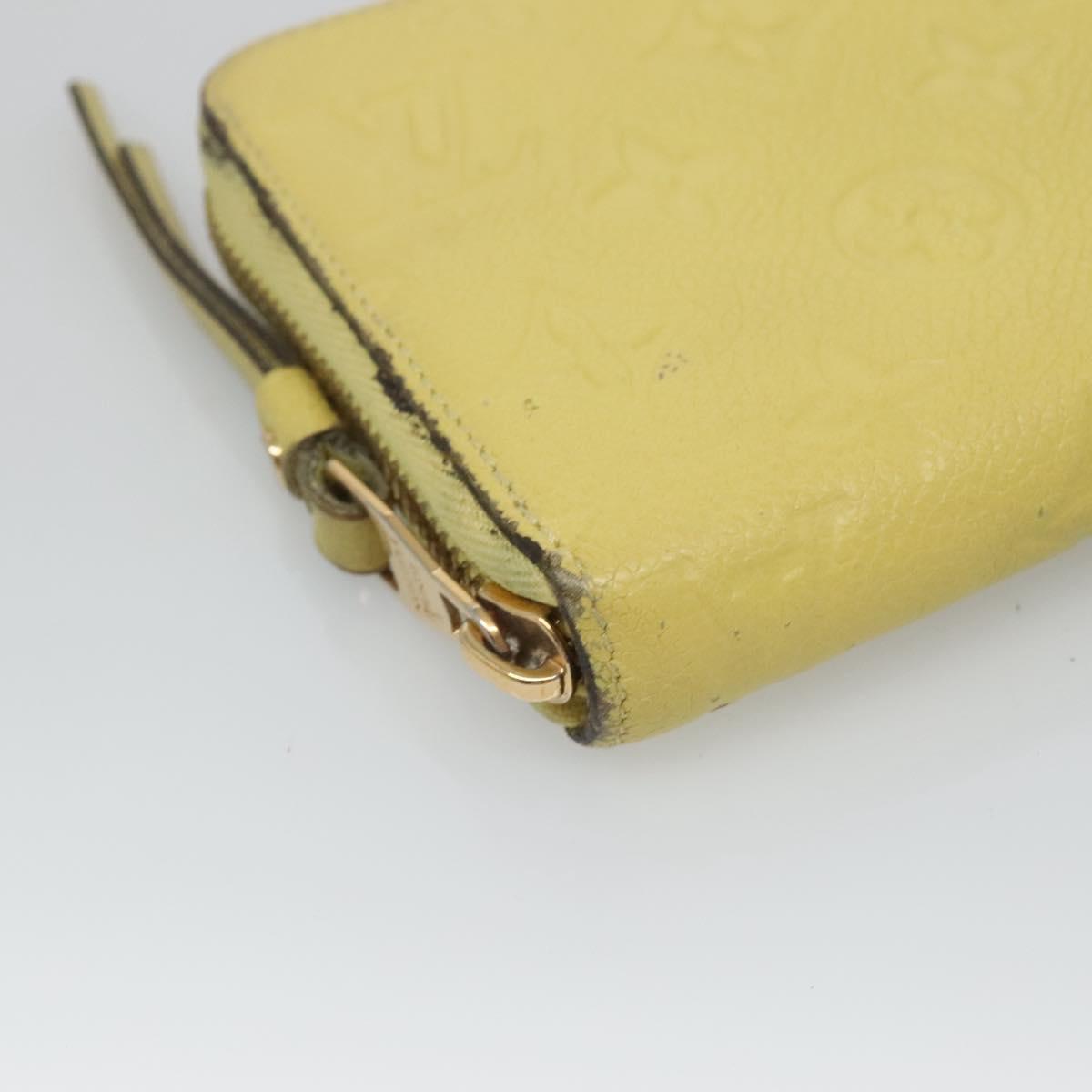 LOUIS VUITTON Monogram Empreinte Zippy Wallet Citrin M60572 LV Auth fm4645