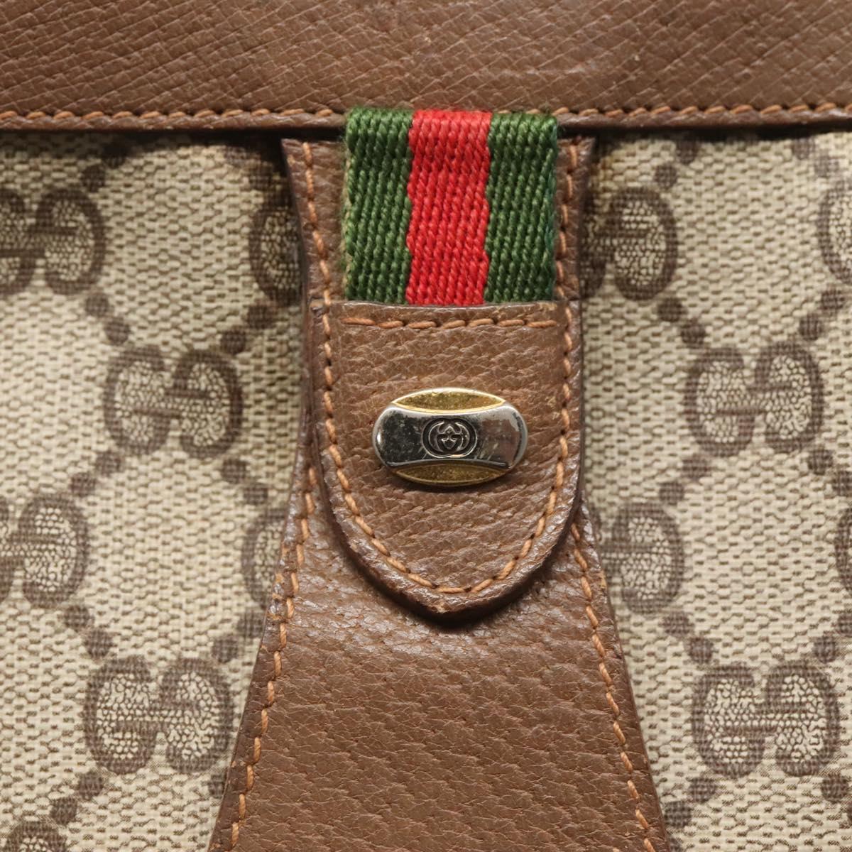 GUCCI GG Supreme Web Sherry Line Clutch Bag PVC Beige Red 89 01 033 Auth fm4647