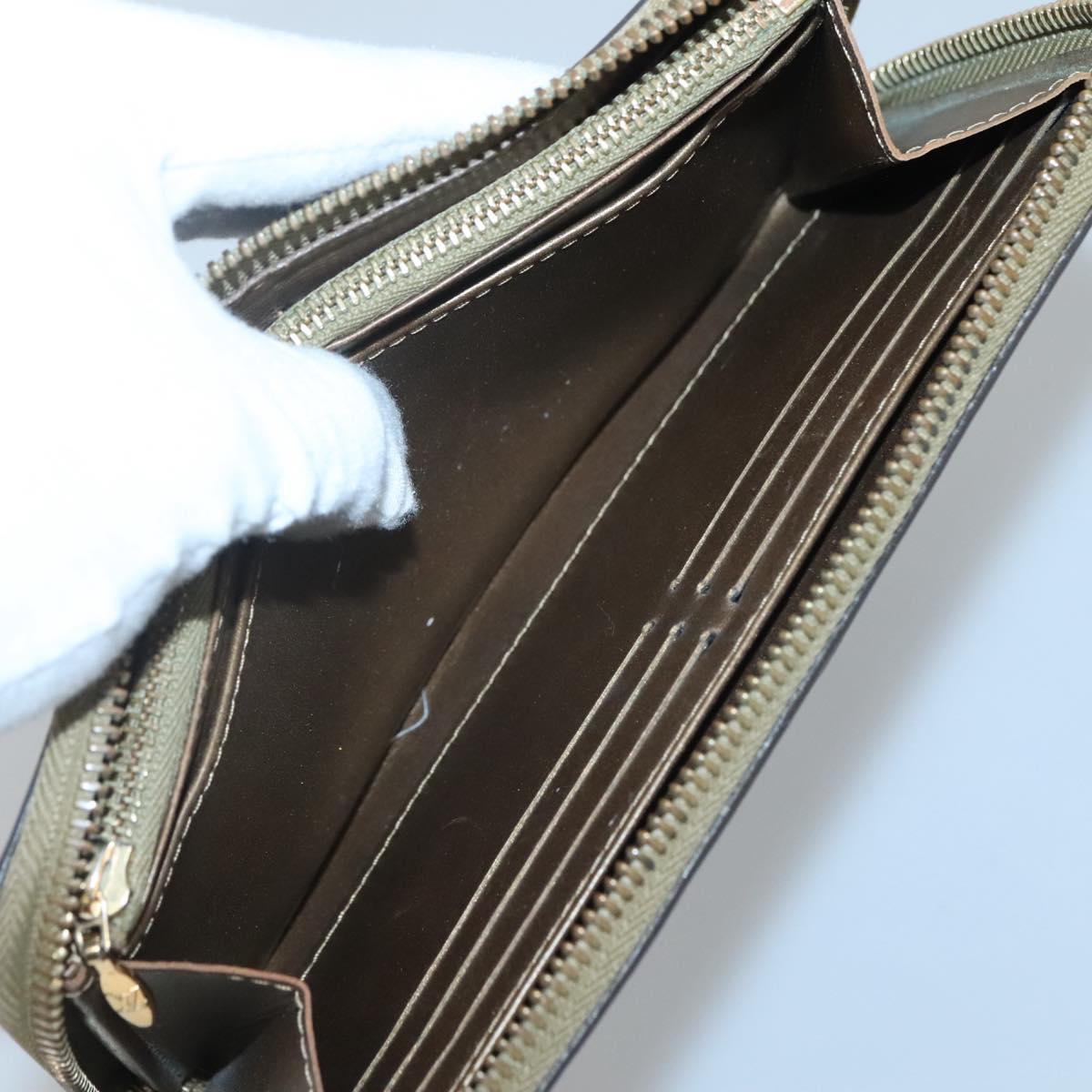 LOUIS VUITTON Suhari Zippy Wallet Leather Bronze M95701 LV Auth fm4650