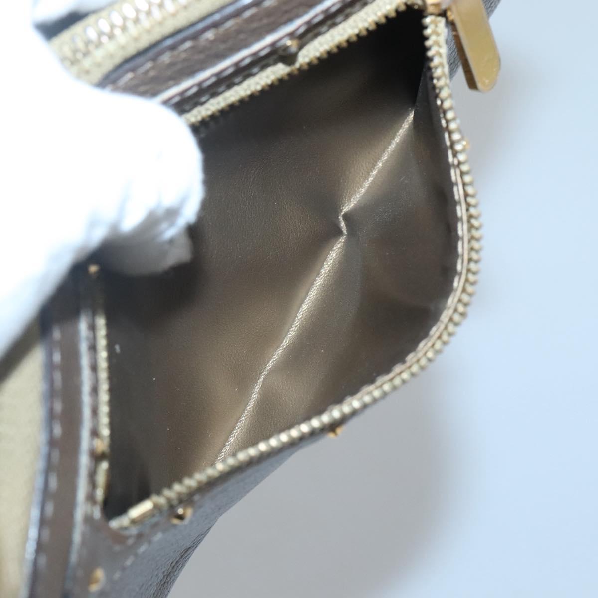 LOUIS VUITTON Suhari Zippy Wallet Leather Bronze M95701 LV Auth fm4650