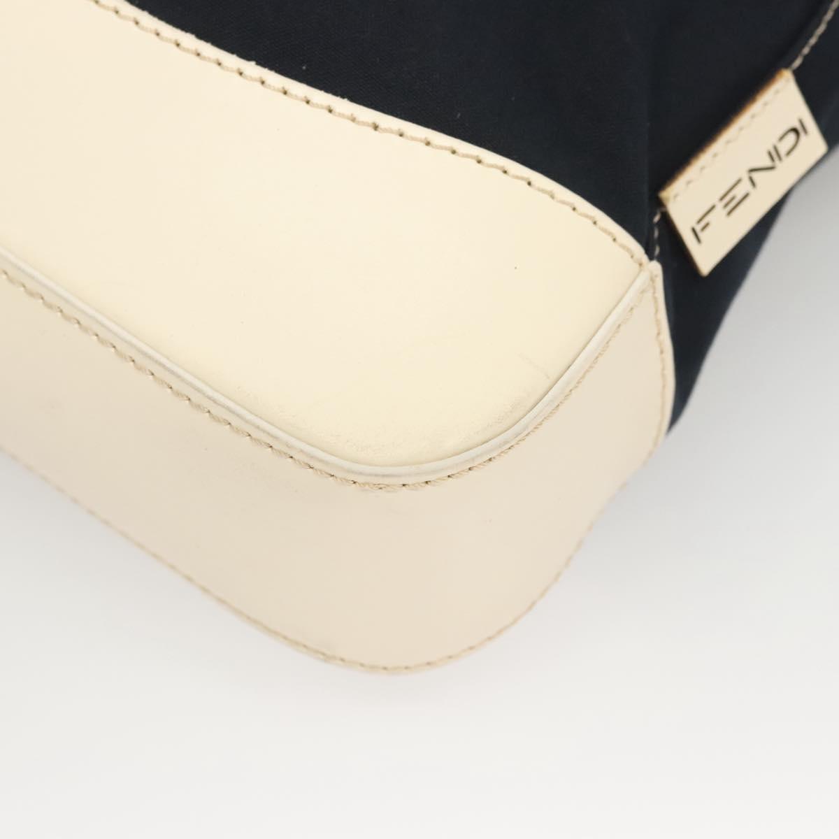 FENDI Tote Bag Canvas Leather Navy Auth fm4675