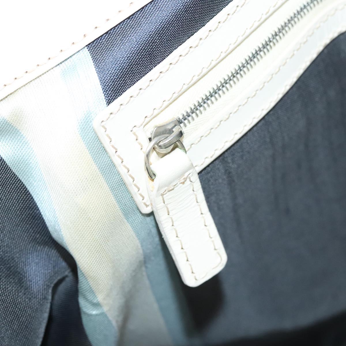 FENDI Tote Bag Canvas Leather Navy Auth fm4675