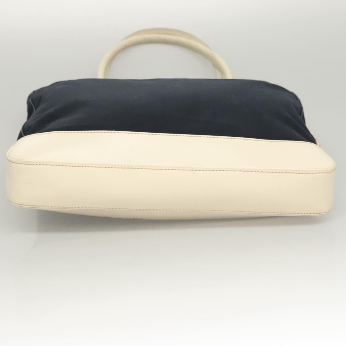FENDI Tote Bag Canvas Leather Navy Auth fm4675