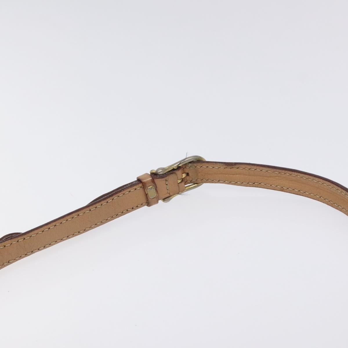 CELINE Macadam Canvas Shoulder Bag PVC Leather Brown Gold Auth fm4682