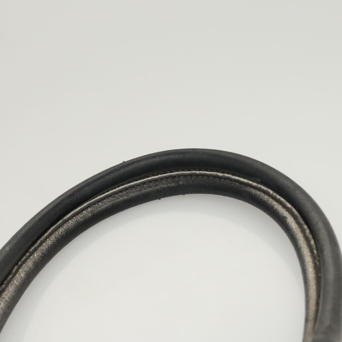 Salvatore Ferragamo Gancini Marissa Shoulder Bag Leather Silver Auth fm4685