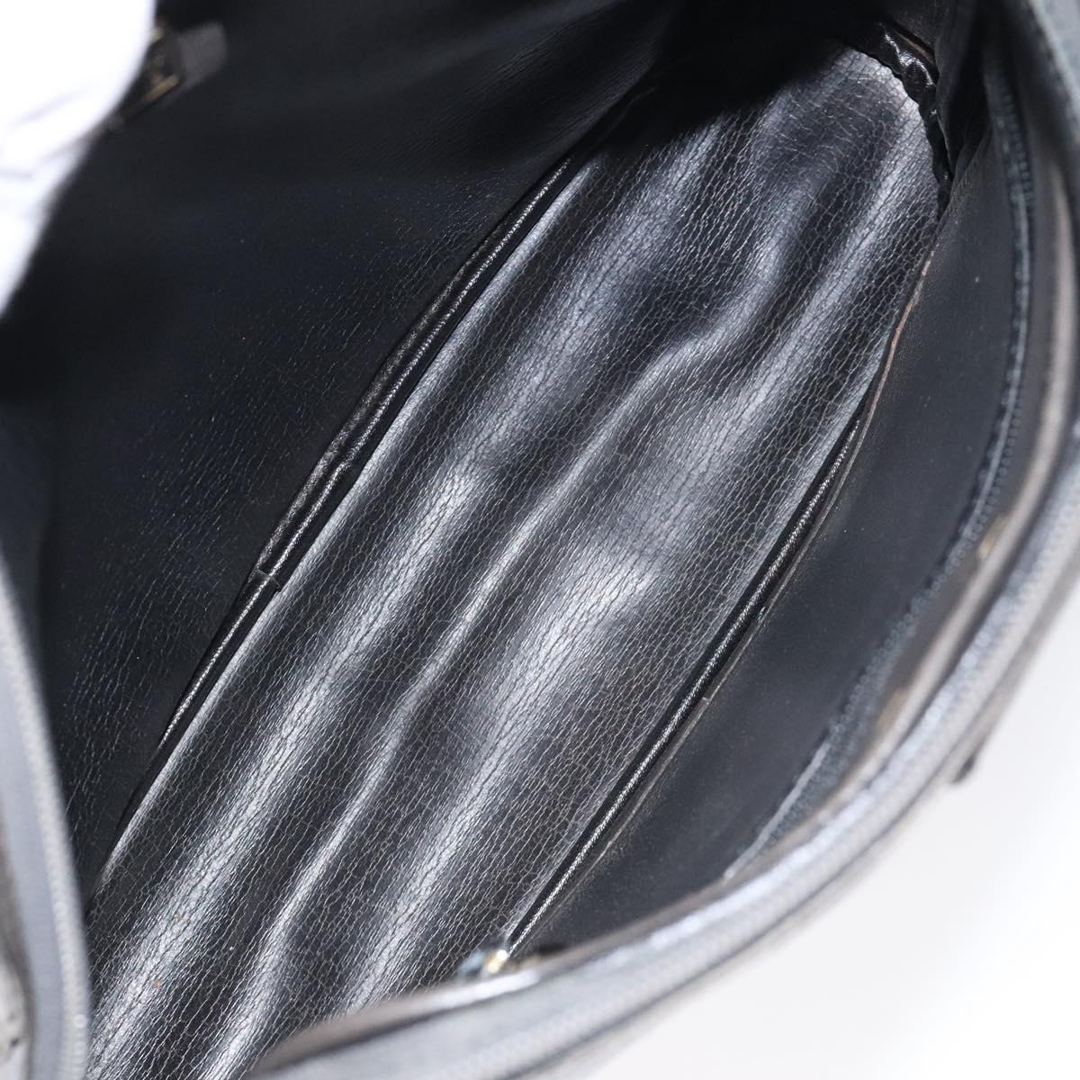 Christian Dior Shoulder Bag Leather Gray Gold Auth fm4687