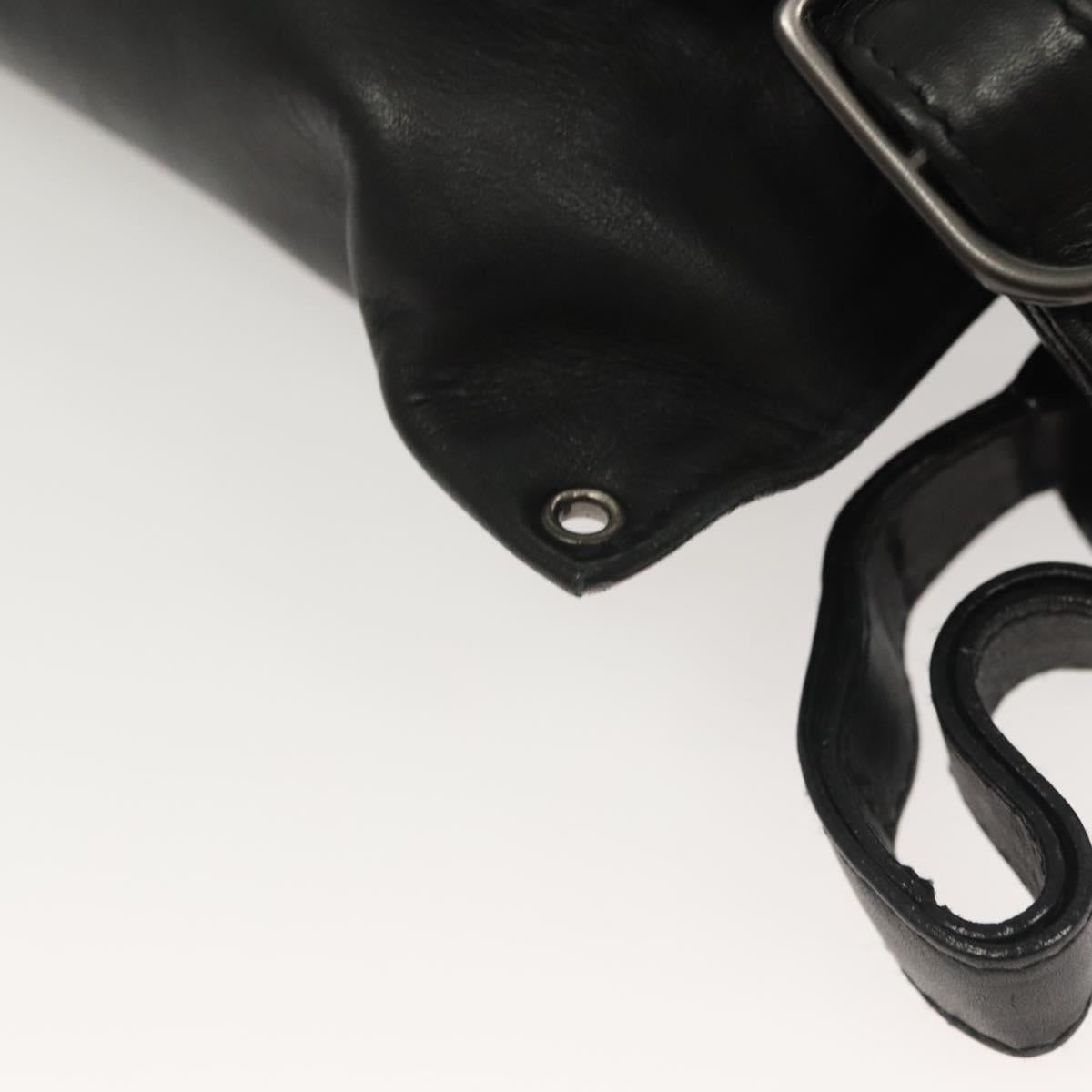 BOTTEGAVENETA INTRECCIATO Waist bag Leather Black 121604 Auth fm4696