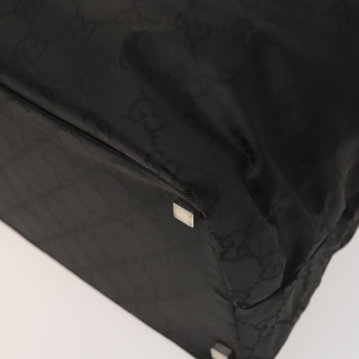 GUCCI GG Canvas Shoulder Bag Nylon Black Silver 012 0384 08 2123 Auth fm4703