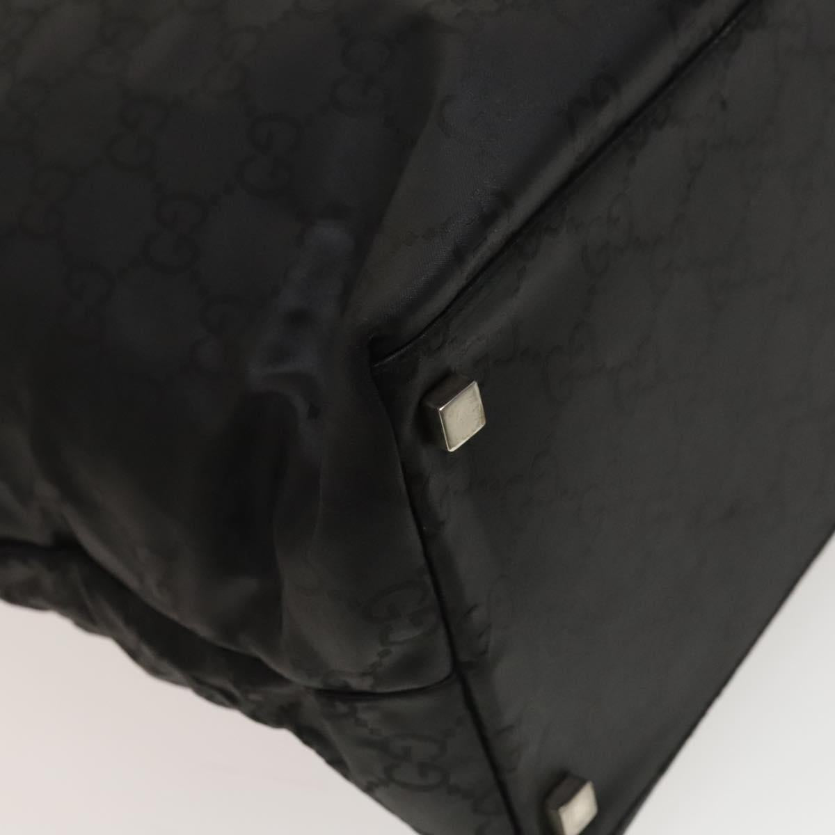 GUCCI GG Canvas Shoulder Bag Nylon Black Silver 012 0384 08 2123 Auth fm4703