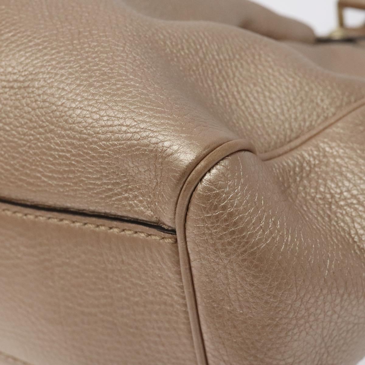 GUCCI Sukey Hand Bag Leather Pink Gold 211944 Auth fm4704