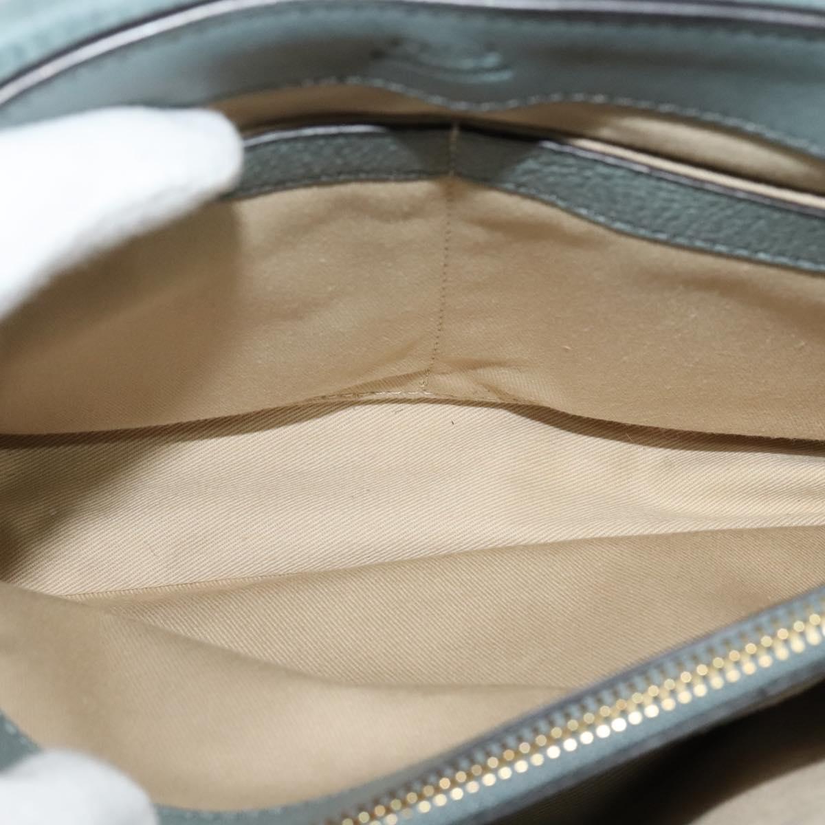 Chloe Fayday Hand Bag Leather 2way Green Gold Auth fm4705