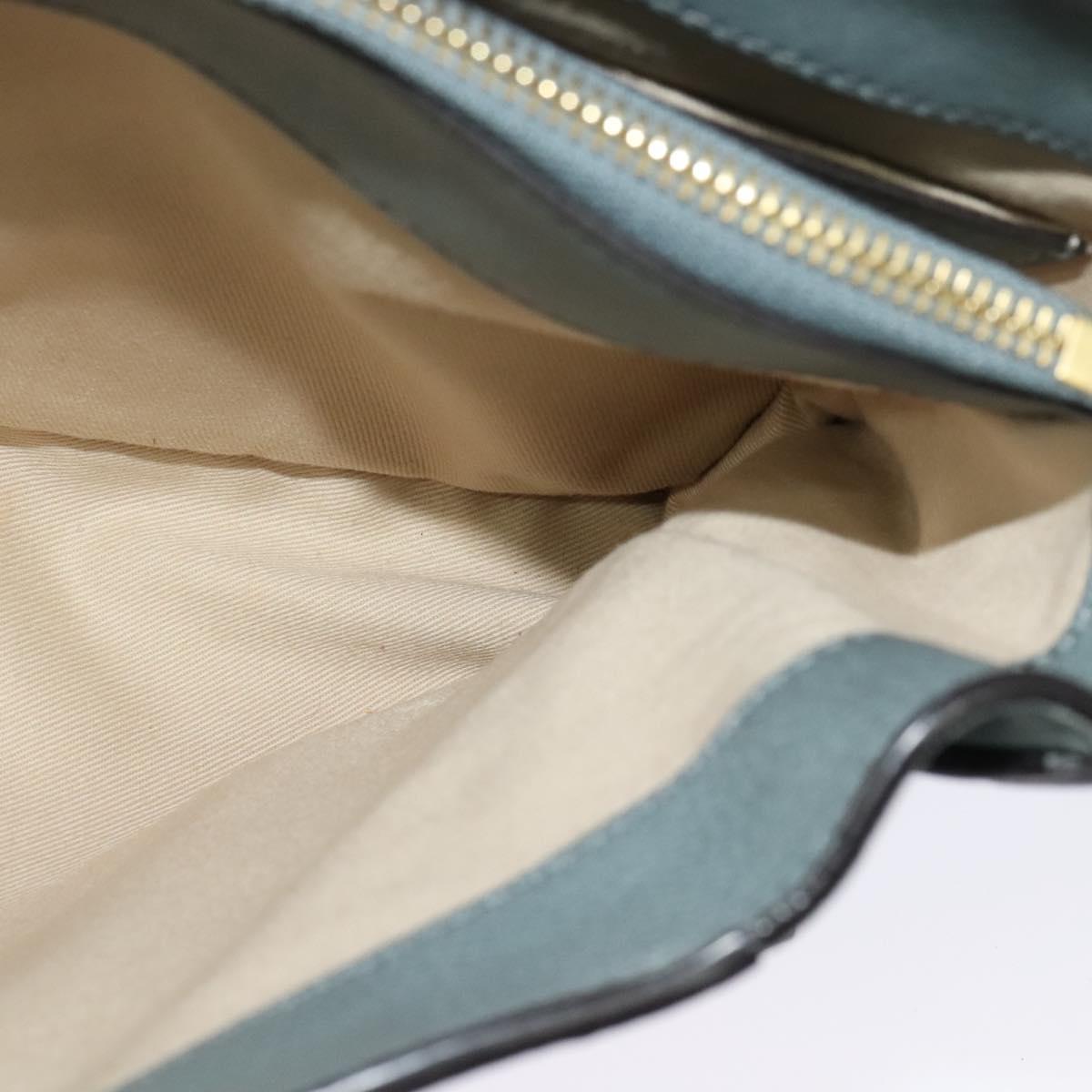 Chloe Fayday Hand Bag Leather 2way Green Gold Auth fm4705