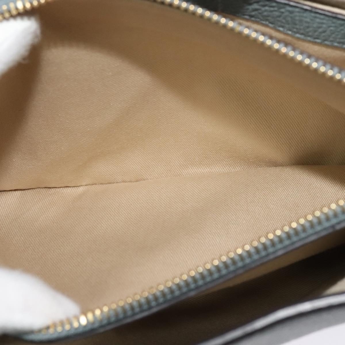 Chloe Fayday Hand Bag Leather 2way Green Gold Auth fm4705