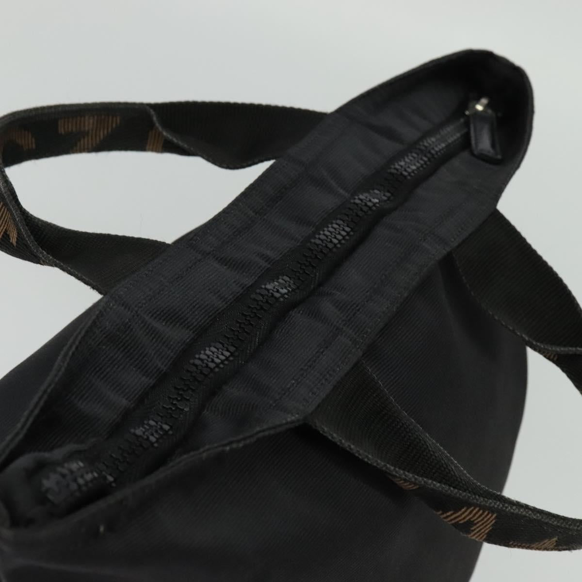 FENDI Hand Bag Nylon Black Auth fm4706