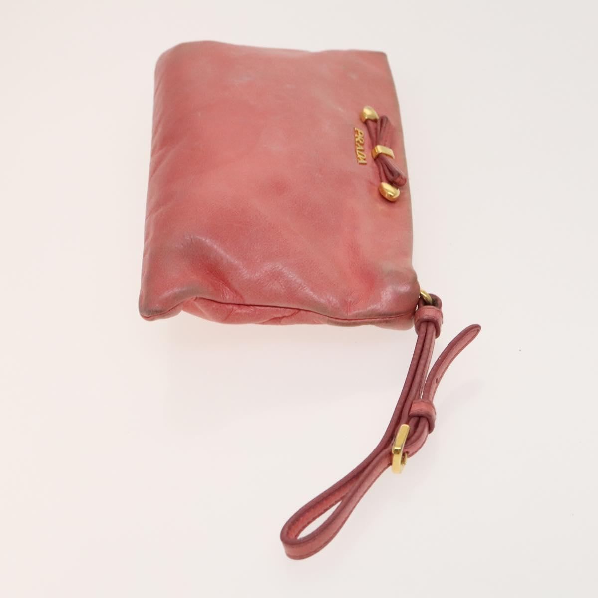 PRADA Hand Bag Nylon Leather 3Set Pink Black Auth fm4723