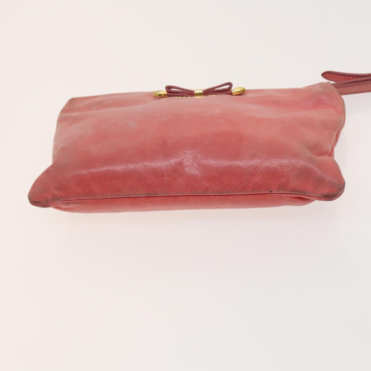 PRADA Hand Bag Nylon Leather 3Set Pink Black Auth fm4723