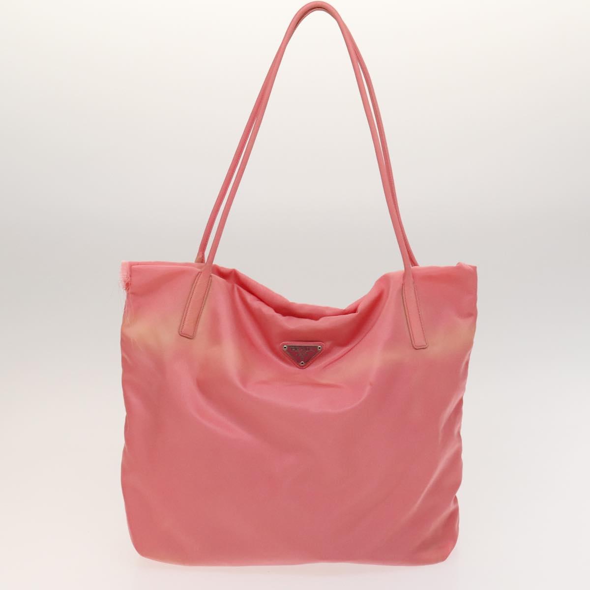 PRADA Hand Bag Nylon Leather 3Set Pink Black Auth fm4723