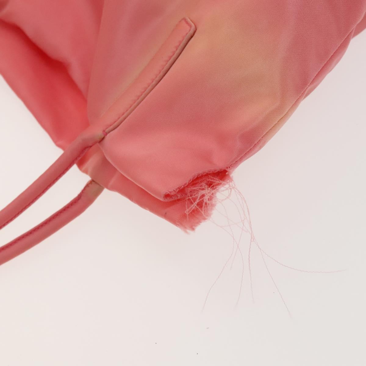 PRADA Hand Bag Nylon Leather 3Set Pink Black Auth fm4723