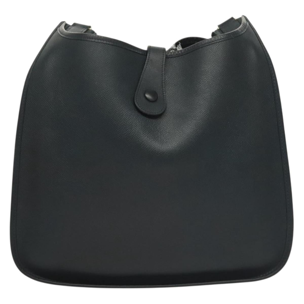 HERMES Evelyn 1 GM Shoulder Bag Courchevel Navy Auth fm4738