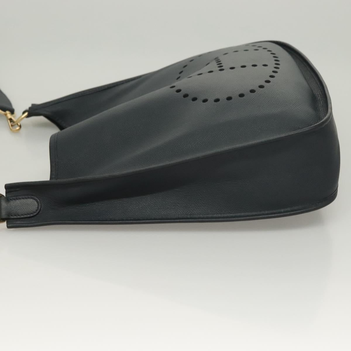 HERMES Evelyn 1 GM Shoulder Bag Courchevel Navy Auth fm4738