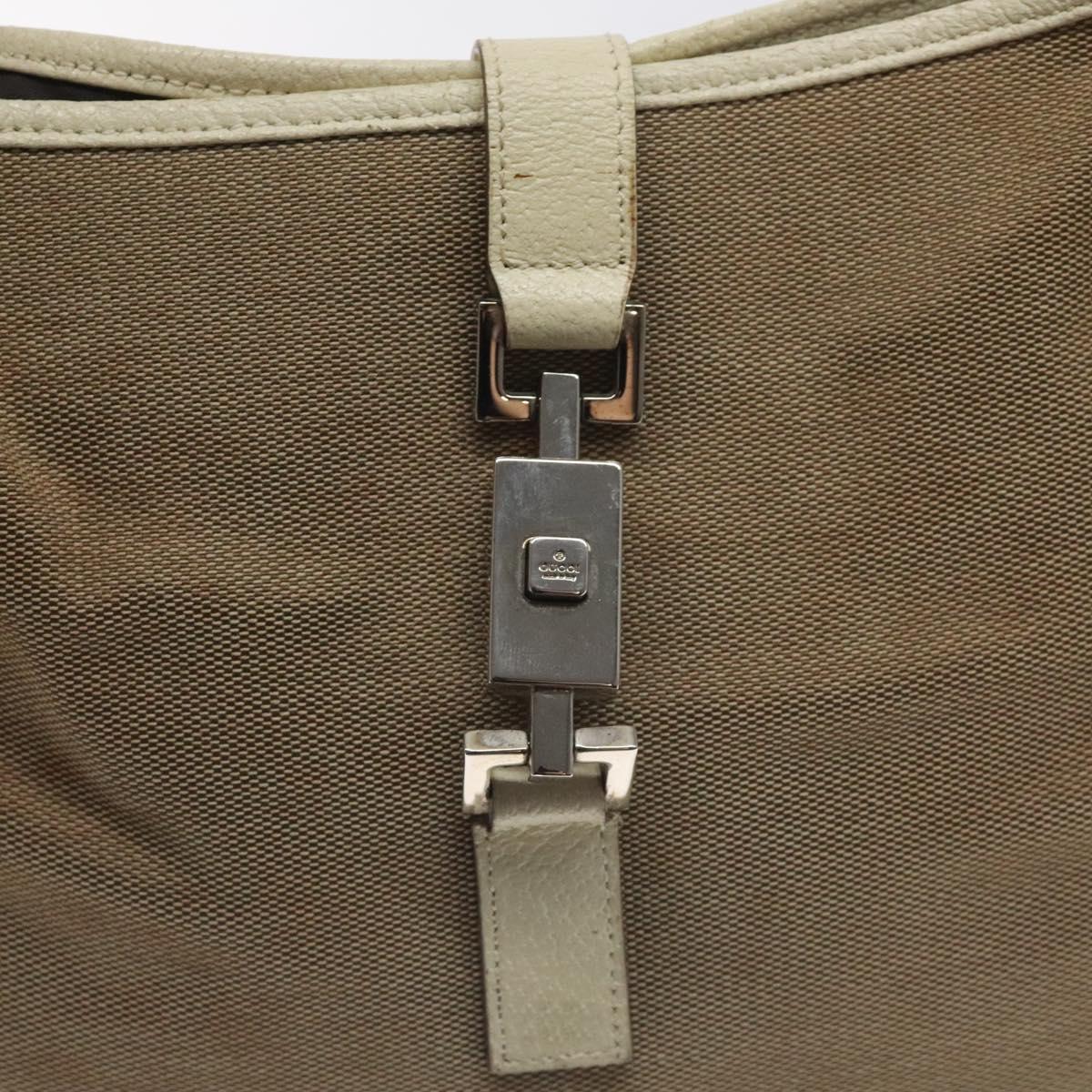 GUCCI Shoulder Bag Leather Beige Silver 001 3306 1705 Auth fm4741