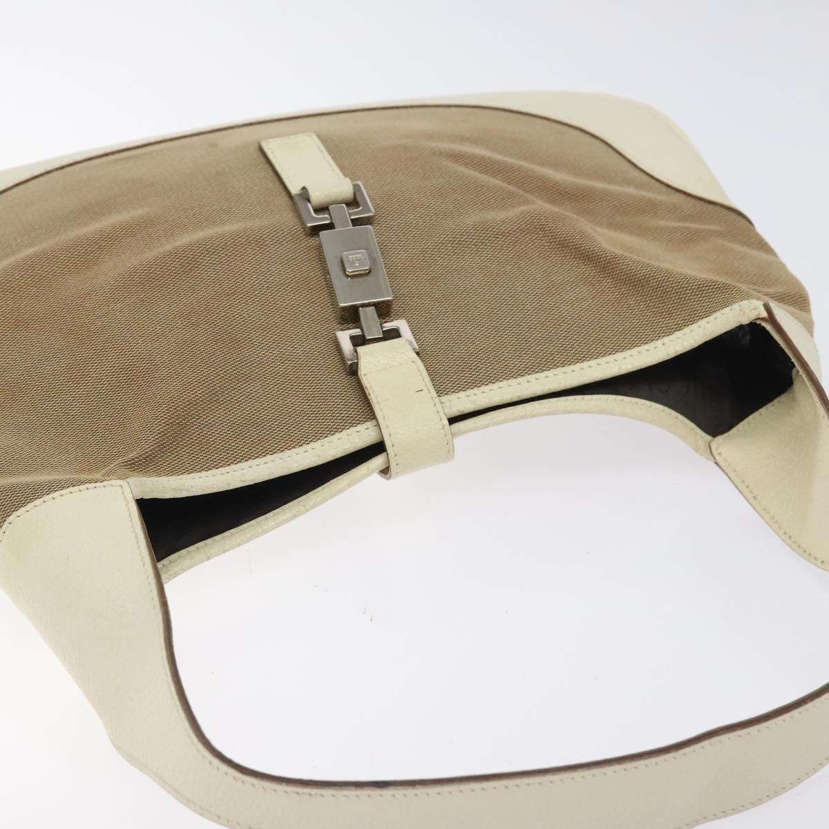GUCCI Shoulder Bag Leather Beige Silver 001 3306 1705 Auth fm4741