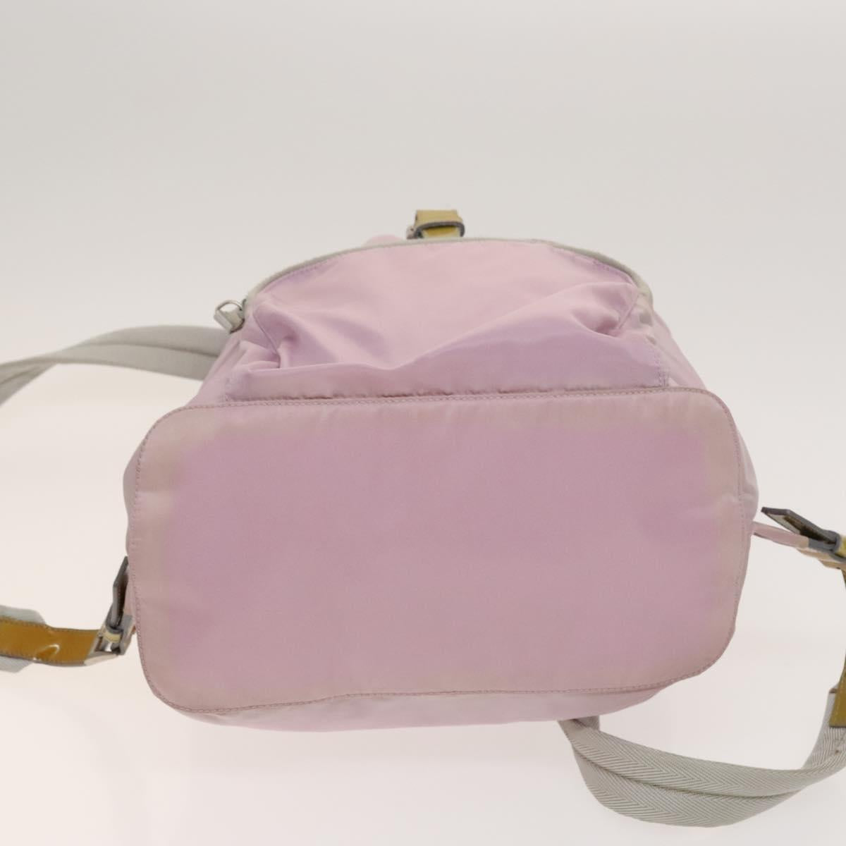 PRADA Backpack Nylon Pink Silver Auth fm4758