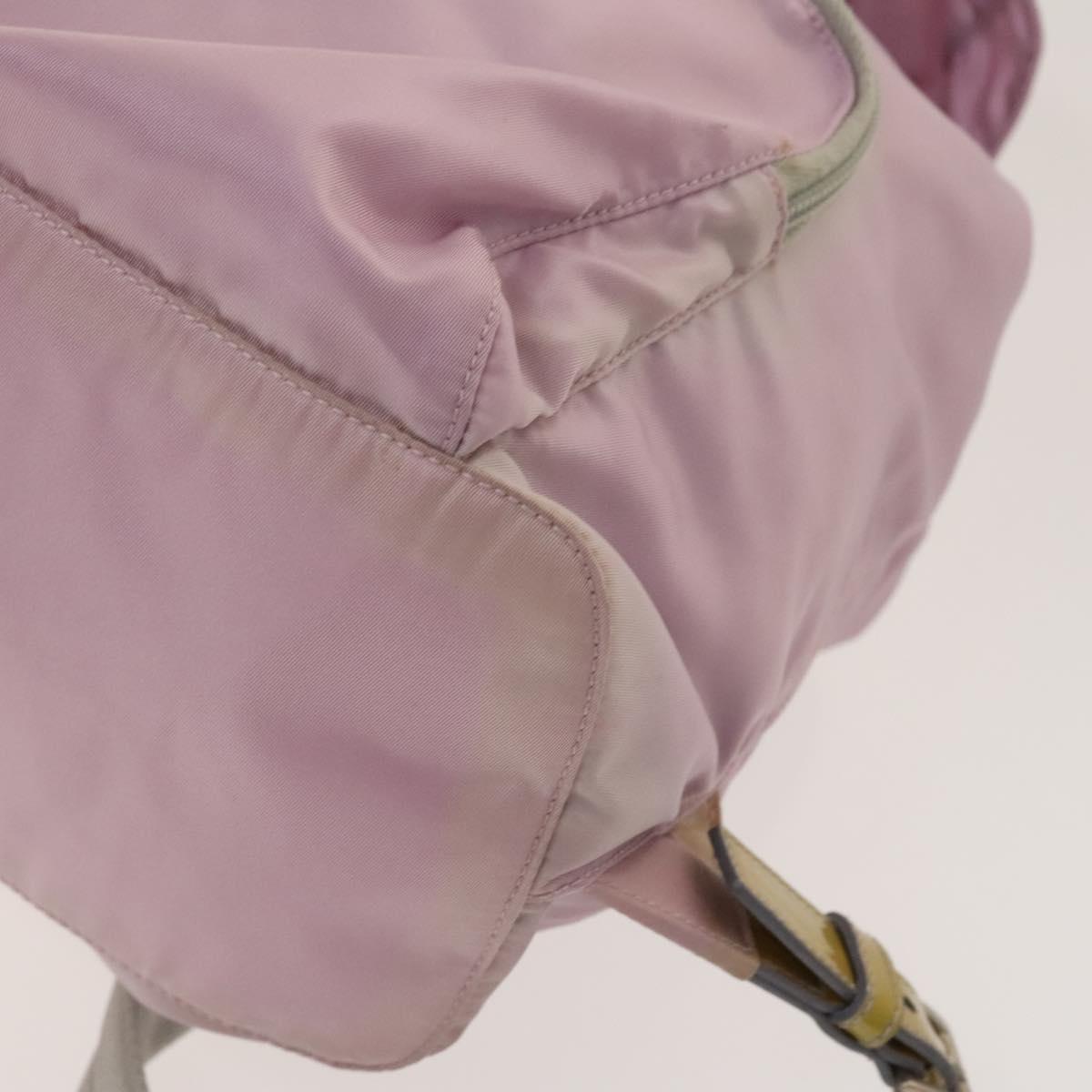 PRADA Backpack Nylon Pink Silver Auth fm4758