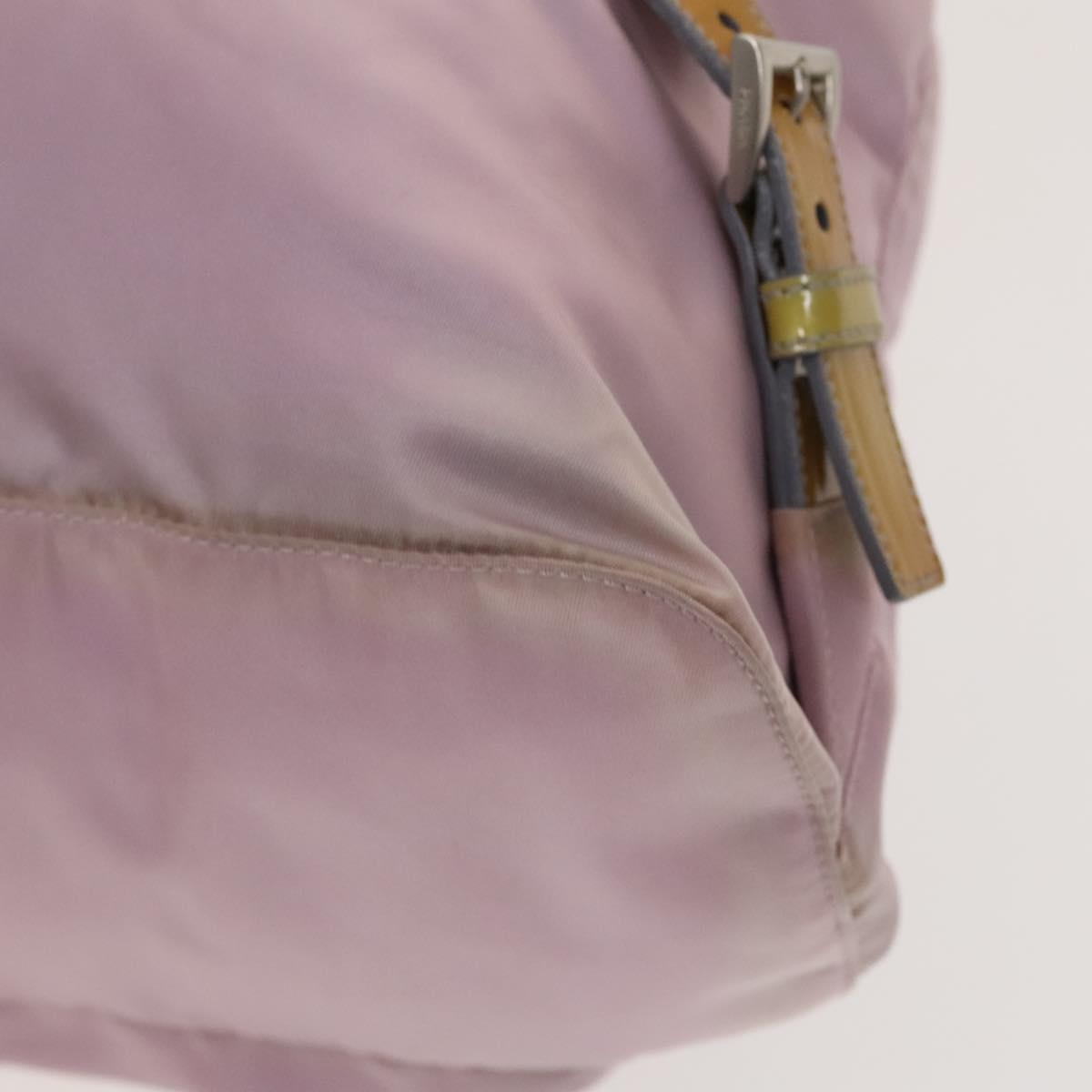 PRADA Backpack Nylon Pink Silver Auth fm4758