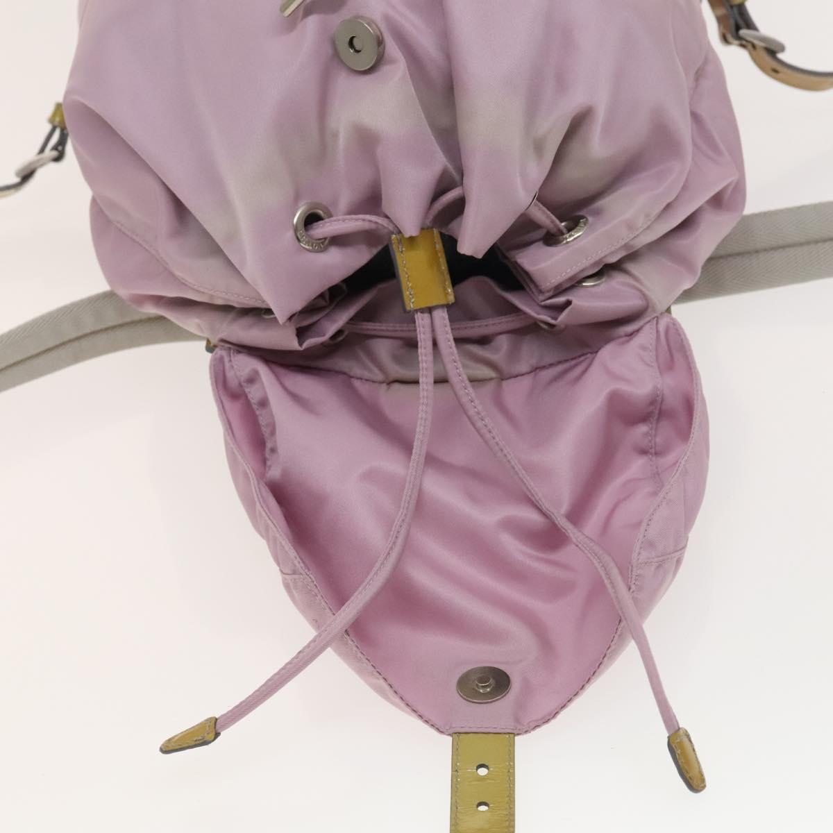 PRADA Backpack Nylon Pink Silver Auth fm4758