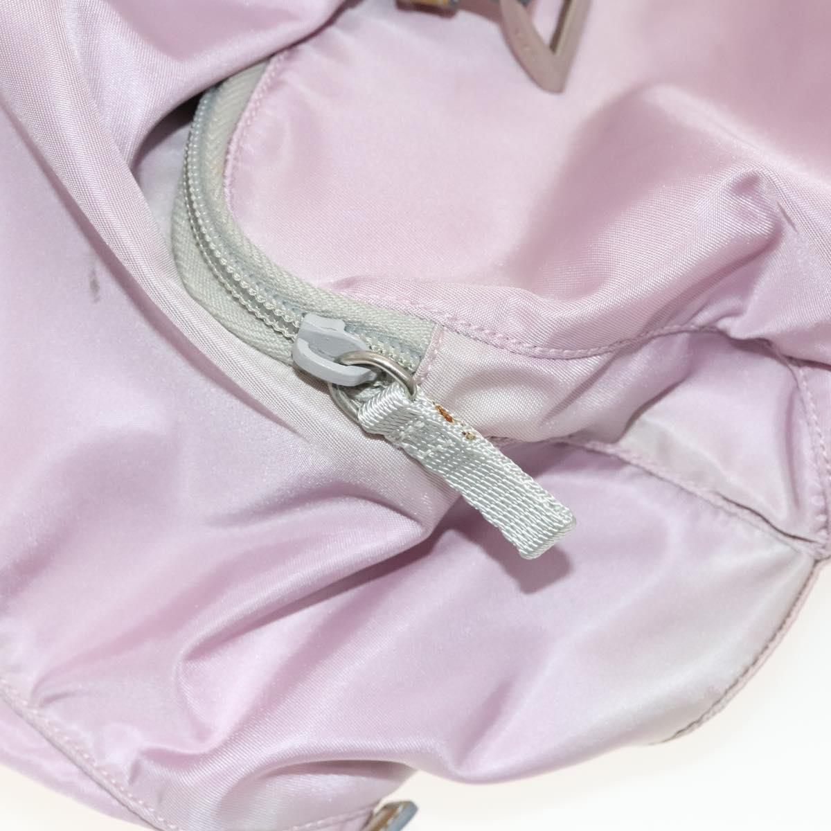 PRADA Backpack Nylon Pink Silver Auth fm4758