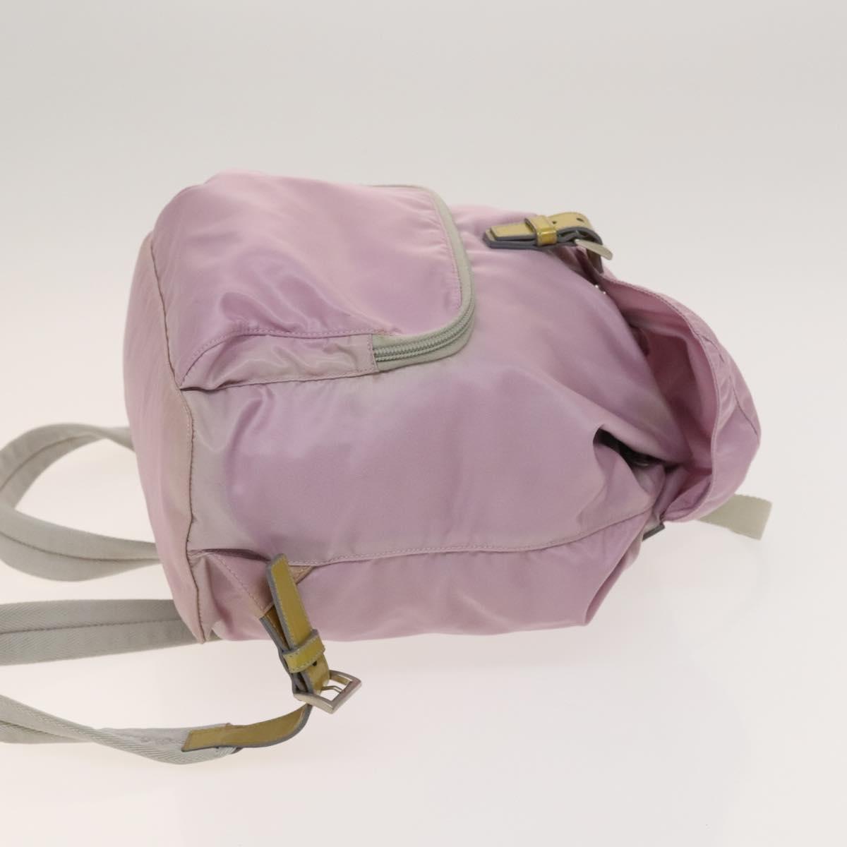 PRADA Backpack Nylon Pink Silver Auth fm4758