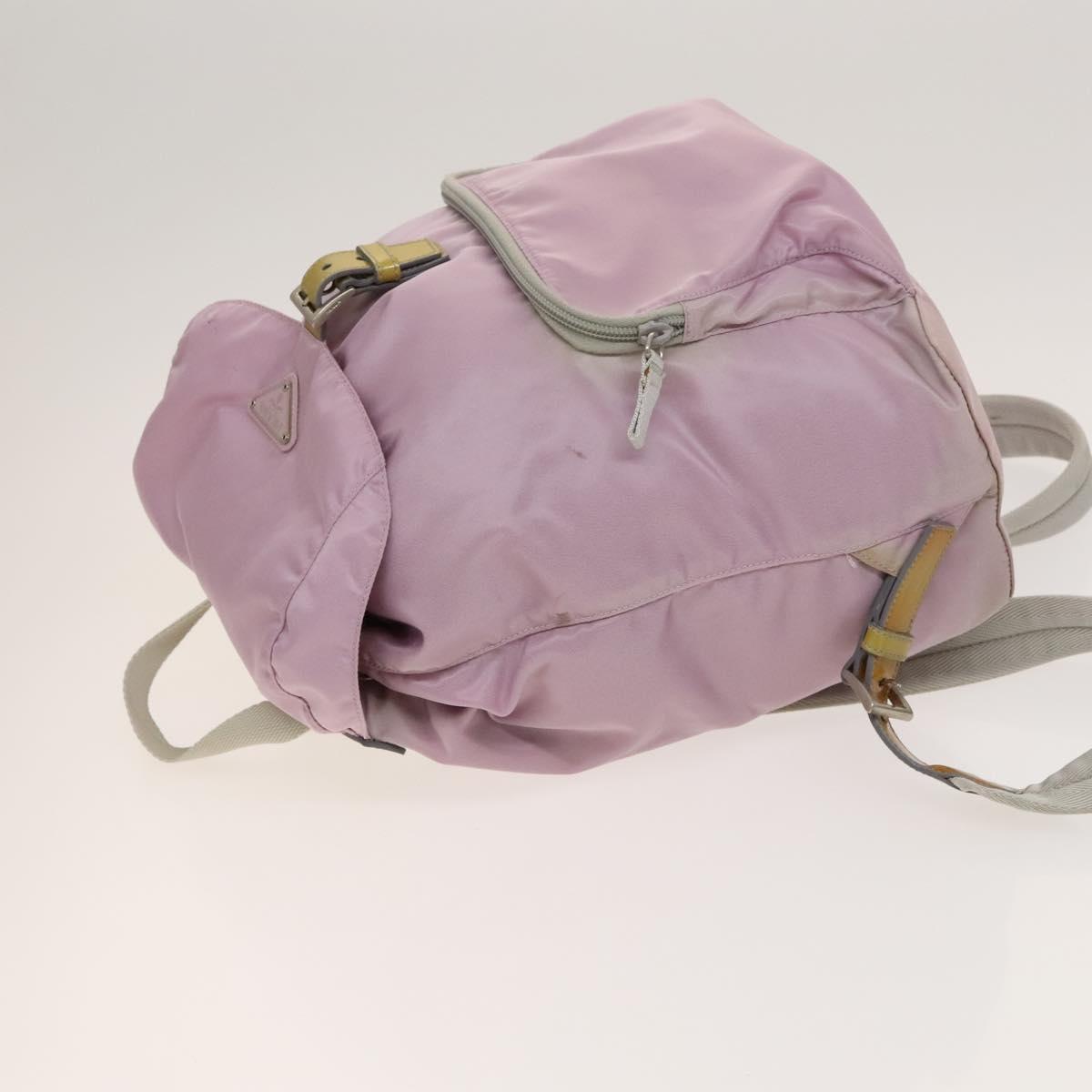 PRADA Backpack Nylon Pink Silver Auth fm4758