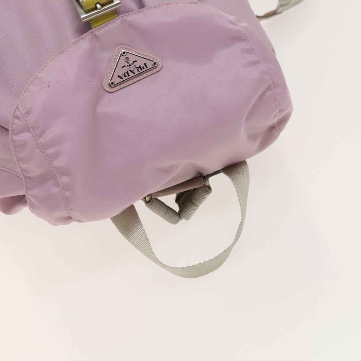 PRADA Backpack Nylon Pink Silver Auth fm4758