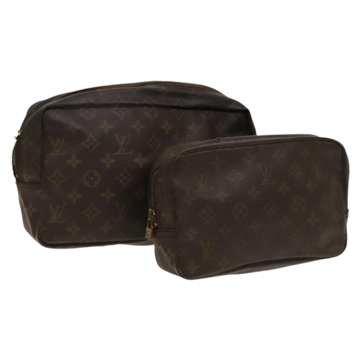 LOUIS VUITTON Monogram Trousse Toilette Clutch Bag 2Set LV Auth fm4776