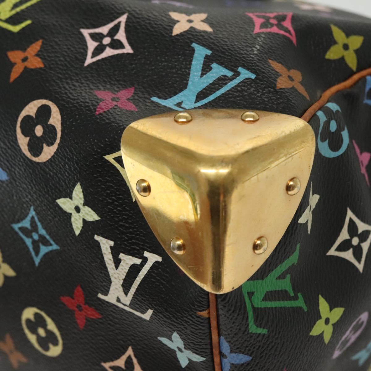 LOUIS VUITTON Monogram Multicolor Speedy 30 Hand Bag Black M92642 LV Auth fm4819