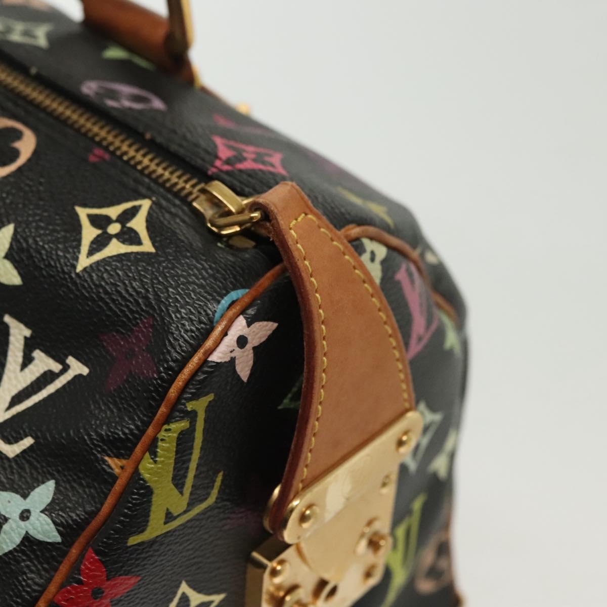 LOUIS VUITTON Monogram Multicolor Speedy 30 Hand Bag Black M92642 LV Auth fm4819