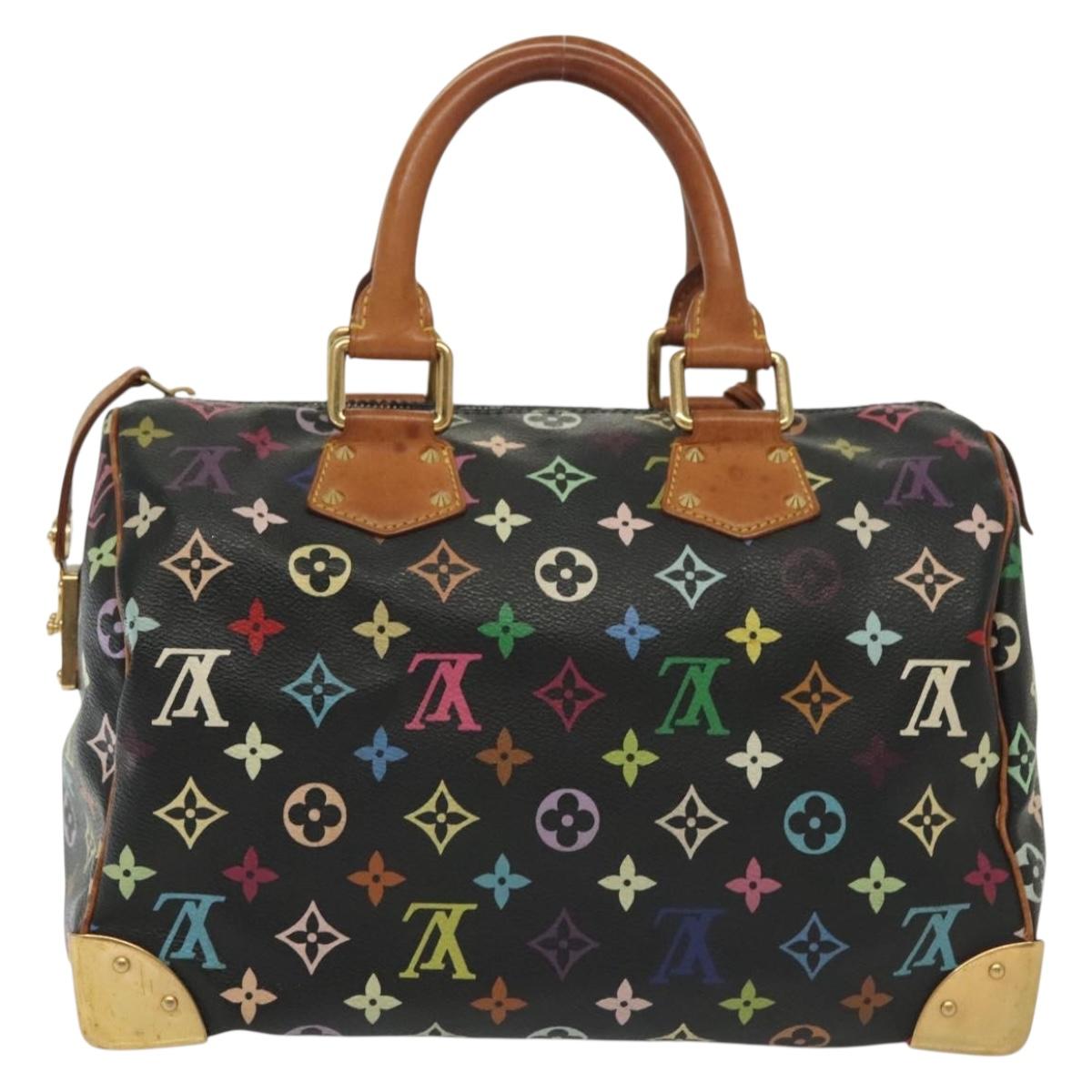 LOUIS VUITTON Monogram Multicolor Speedy 30 Hand Bag Black M92642 LV Auth fm4819
