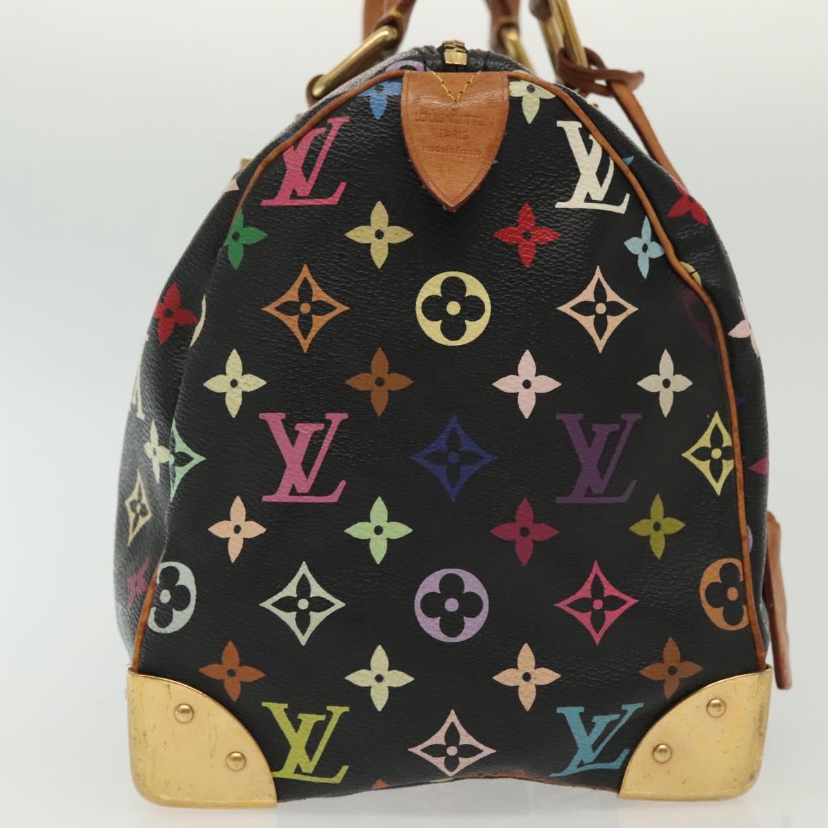 LOUIS VUITTON Monogram Multicolor Speedy 30 Hand Bag Black M92642 LV Auth fm4819