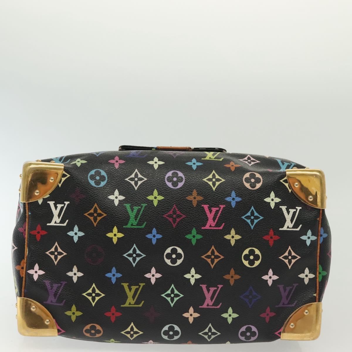 LOUIS VUITTON Monogram Multicolor Speedy 30 Hand Bag Black M92642 LV Auth fm4819
