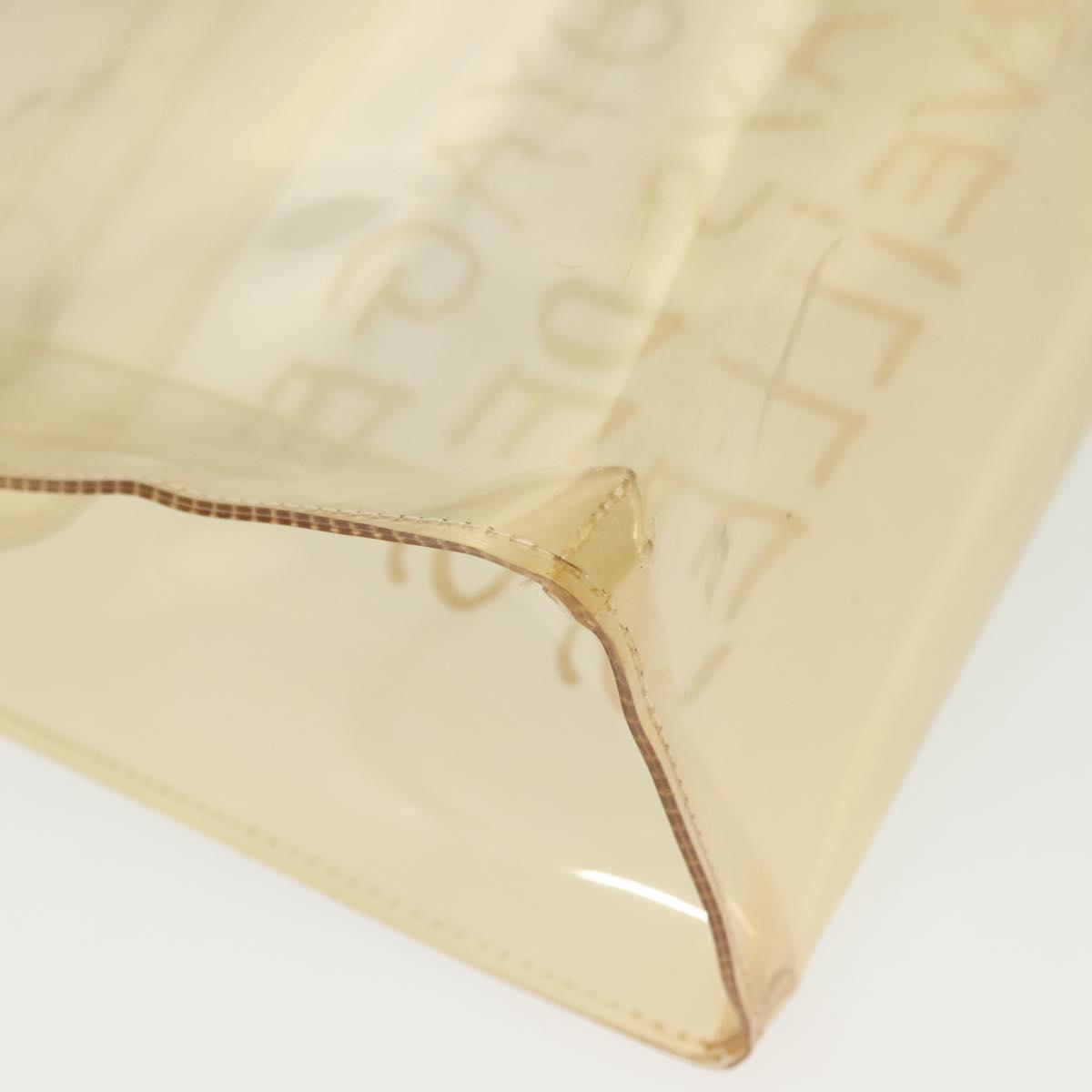 HERMES Vinyl Kelly Hand Bag Vinyl Clear Auth fm4824