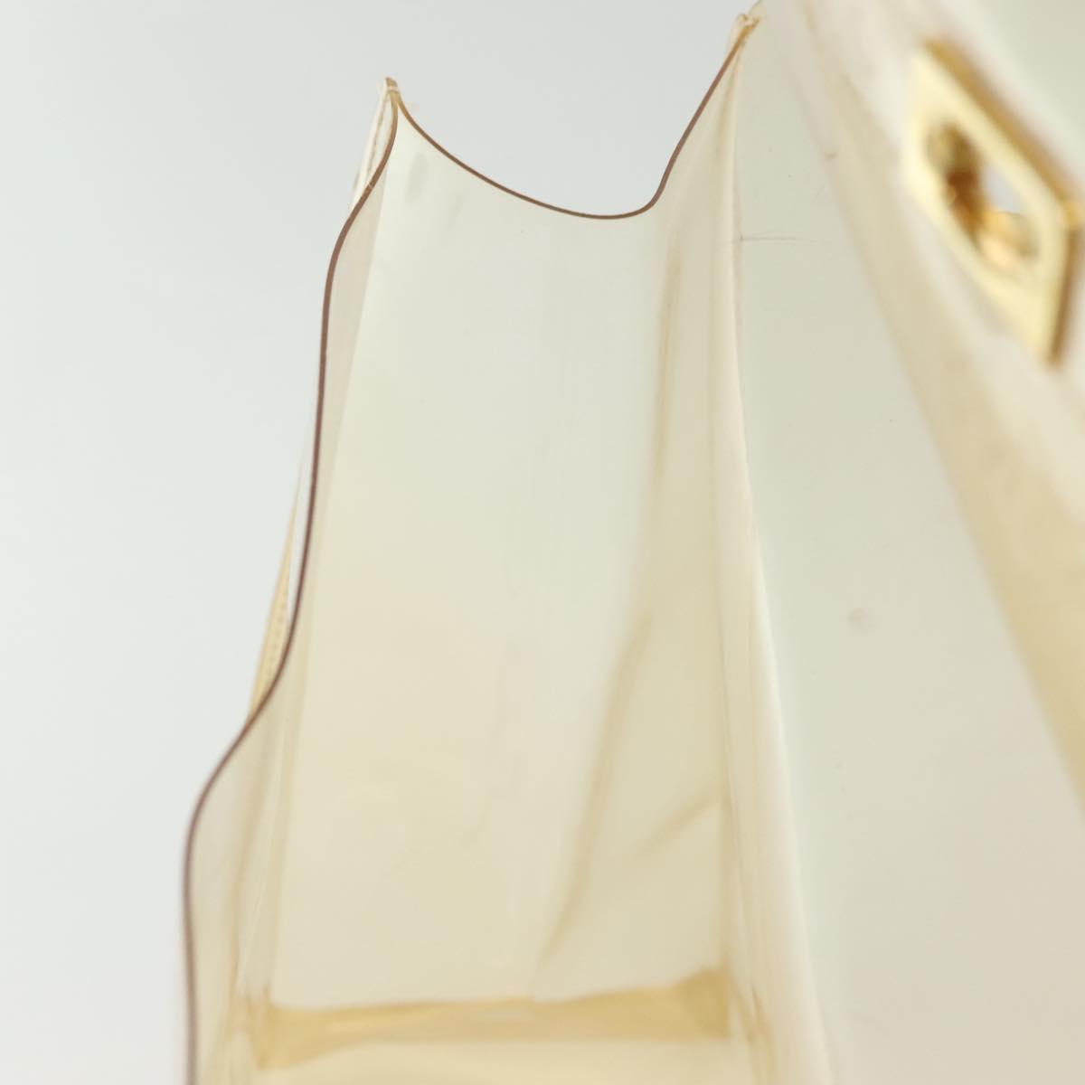 HERMES Vinyl Kelly Hand Bag Vinyl Clear Auth fm4824