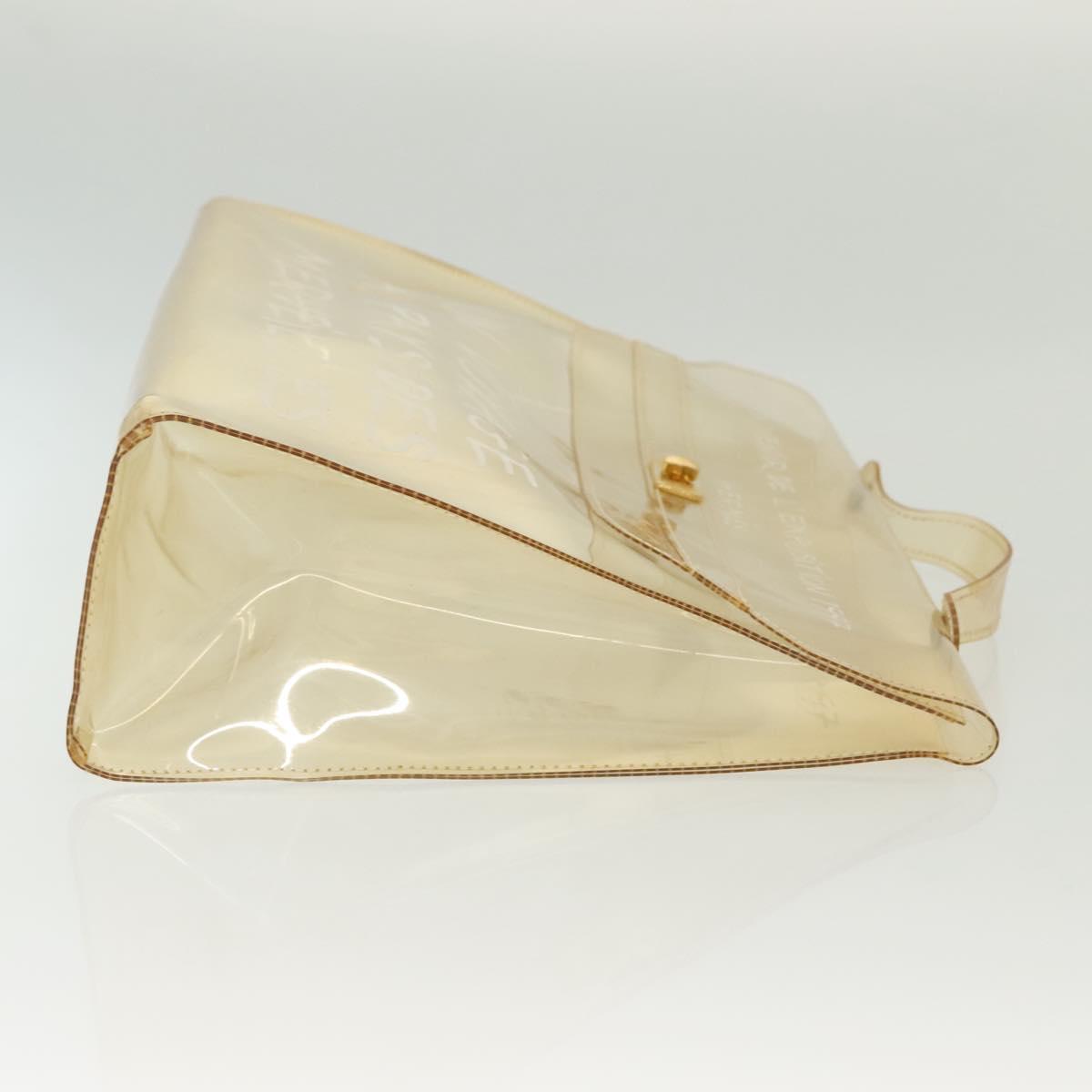 HERMES Vinyl Kelly Hand Bag Vinyl Clear Auth fm4824