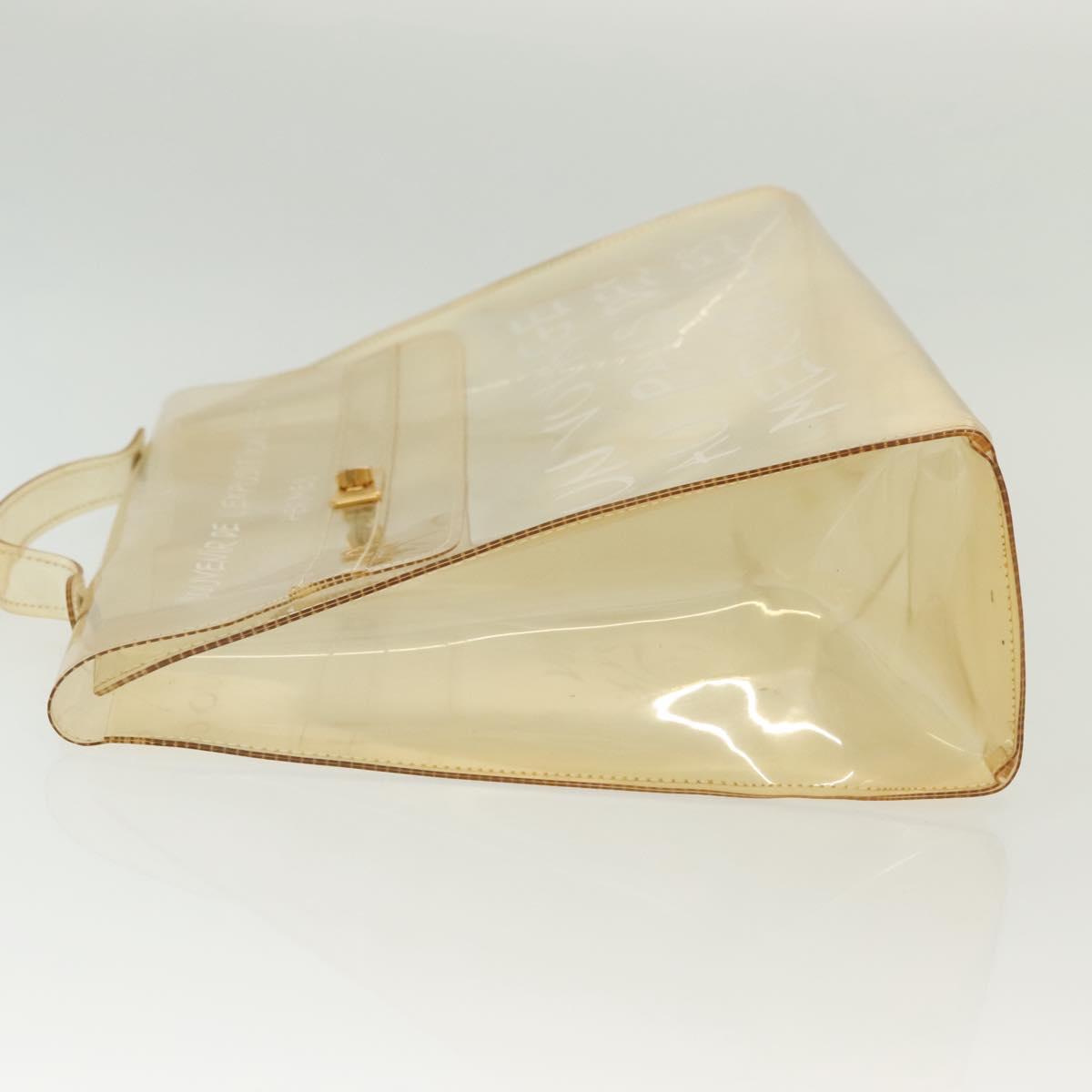 HERMES Vinyl Kelly Hand Bag Vinyl Clear Auth fm4824