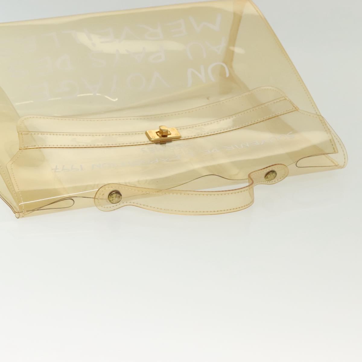 HERMES Vinyl Kelly Hand Bag Vinyl Clear Auth fm4824