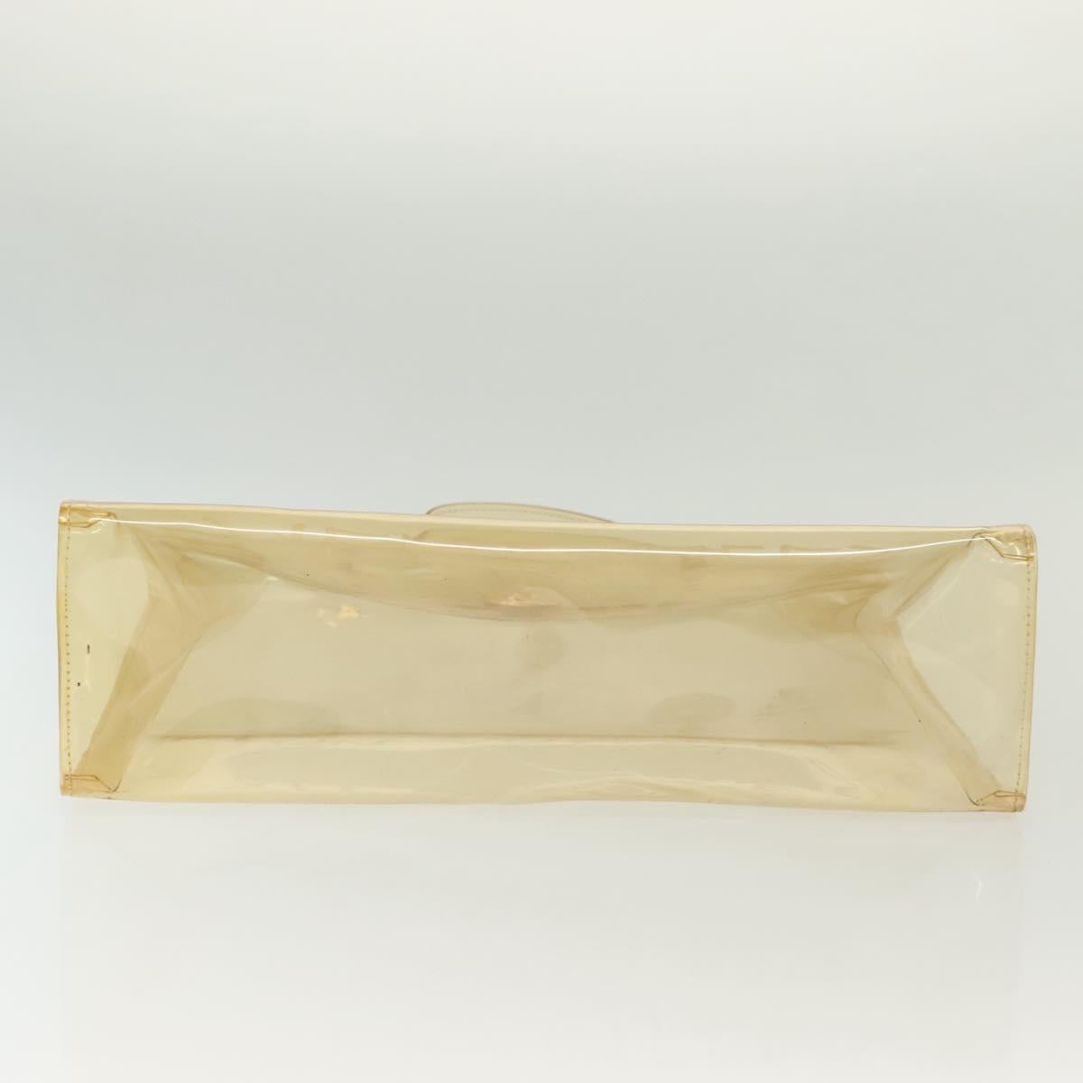 HERMES Vinyl Kelly Hand Bag Vinyl Clear Auth fm4824