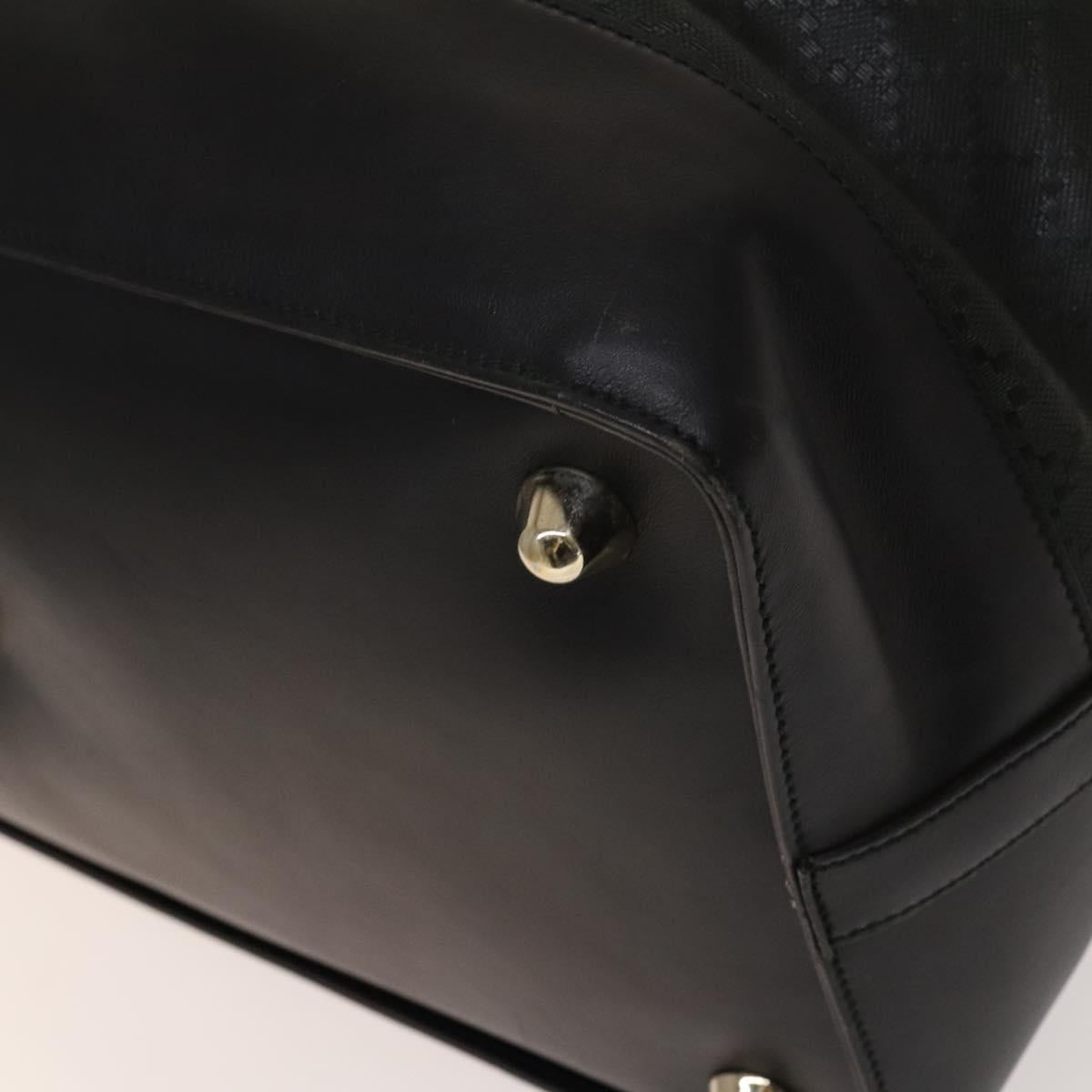 GUCCI Diamante Boston Bag PVC Khaki Black gold Auth fm4834